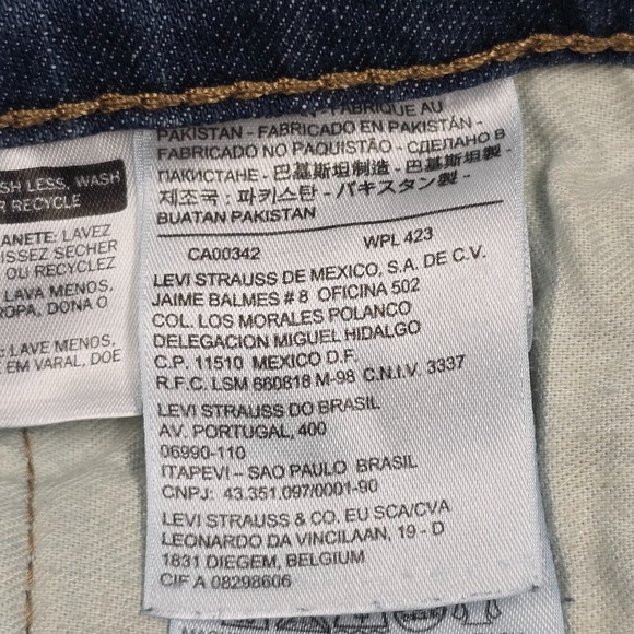 Levis 513 Jeans Mens 31x32 (Fits 30x31) Blue Slim Straight Denim Skater Punk - Picture 4 of 15